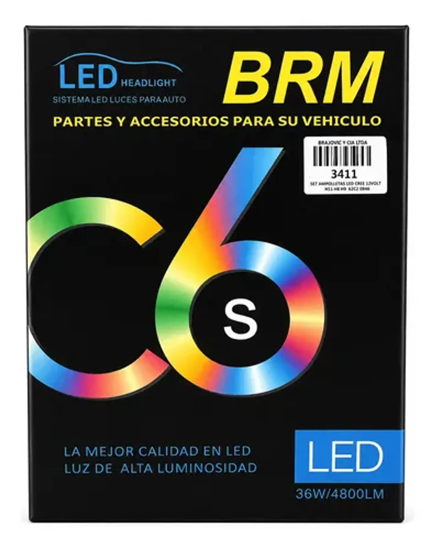 Set De Ampolletas Led Cree 12 Ivolt H4 C6 2 Caras 2