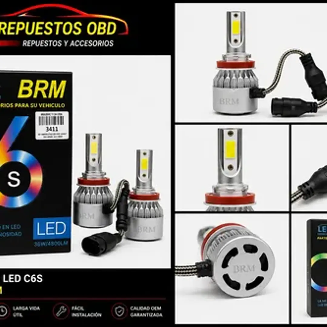 Set De Ampolletas Led Cree 12 Ivolt H4 C6 2 Caras 3