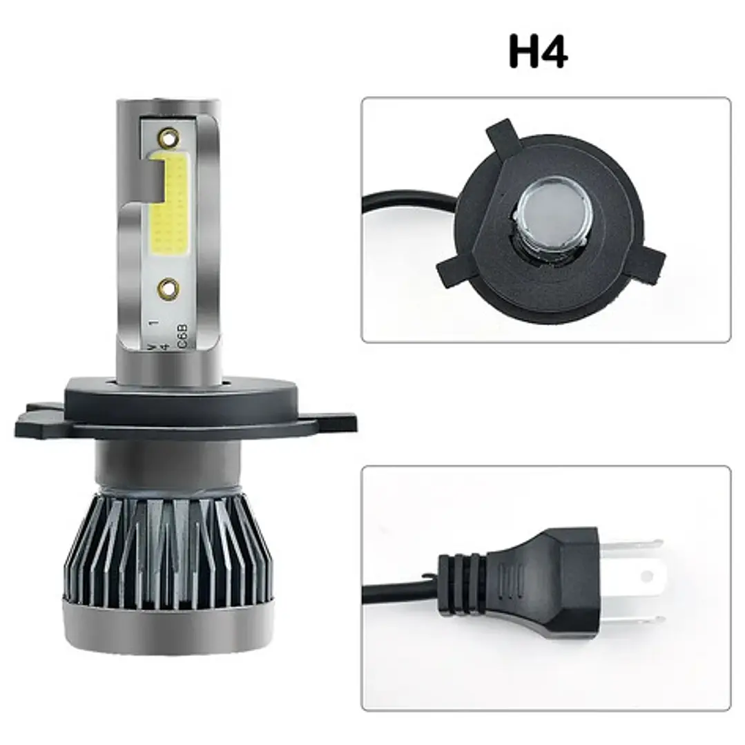 Kit De Ampolletas Led H4 Led Cree C6 Bivolt 36w 4800lm 3