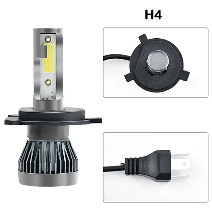 Kit De Ampolletas Led H4 Led Cree C6 Bivolt 36w 4800lm 3