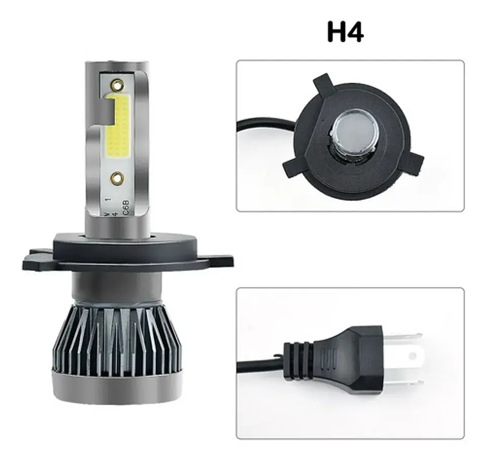 Kit De Ampolletas Led H4 Led Cree C6 Bivolt 36w 4800lm 3