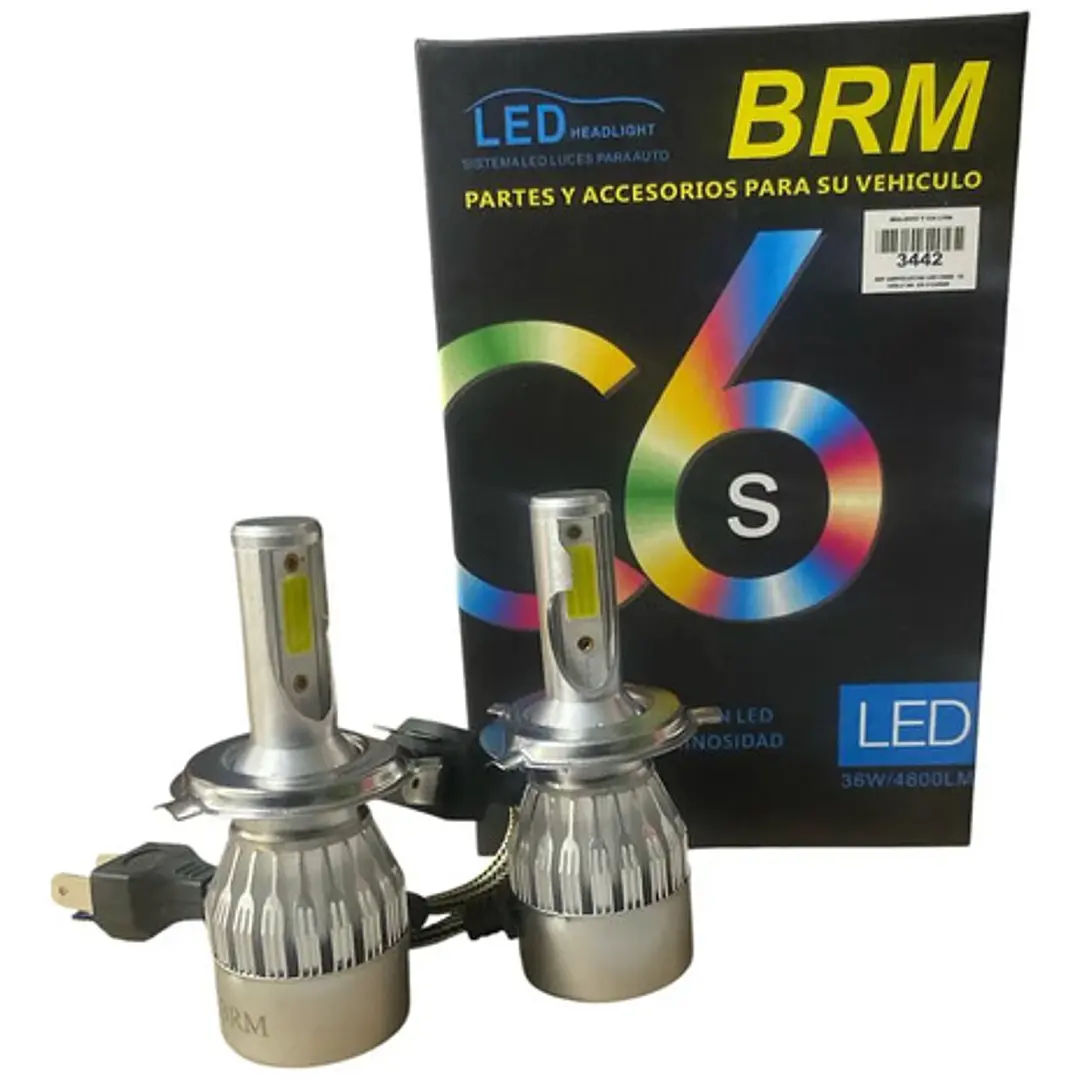 Kit De Ampolletas Led H4 Led Cree C6 Bivolt 36w 4800lm 6