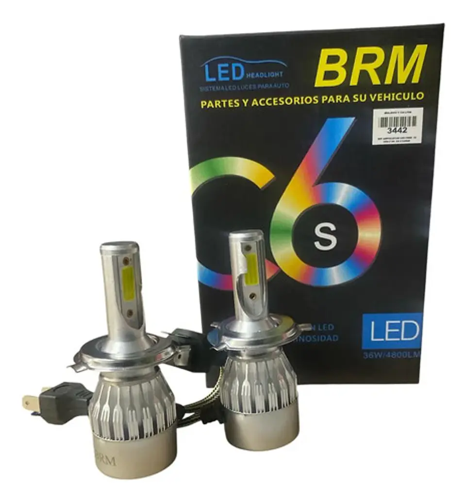 Kit De Ampolletas Led H4 Led Cree C6 Bivolt 36w 4800lm 6