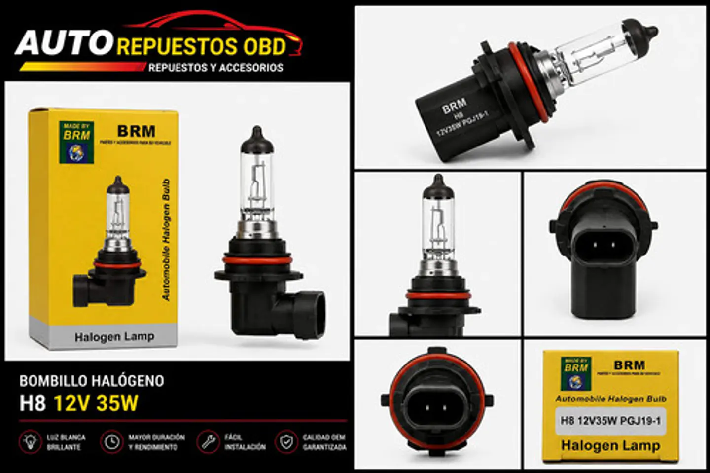 Ampolleta Brm H8 12v 35w Pipa 3