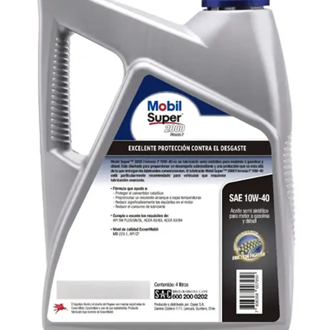 Aceite Para Motor  Mobil Super 2000 10w40 Formula Xp1 Sp 4l 2