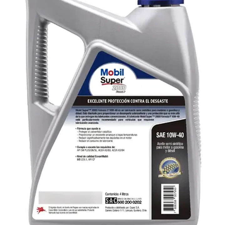 Aceite Para Motor  Mobil Super 2000 10w40 Formula Xp1 Sp 4l 2