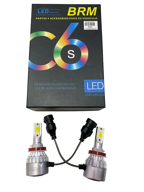 Kit De Luces Led 12v H8 H9 H11 C6 2 Caras 36w 4800lm