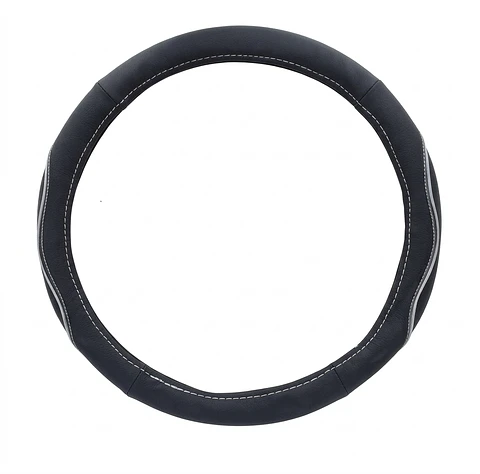 Funda Cubre Volante 06 Universal 38 Cm Negro Y Gris
