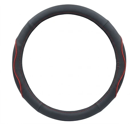 Funda Cubre Volante 12 Universal 38 Cm Negro Y Rojo