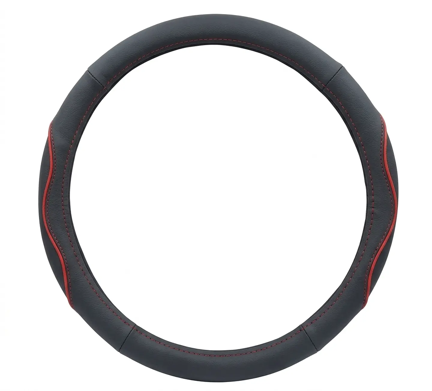 Funda Cubre Volante 12 Universal 38 Cm Negro Y Rojo 2