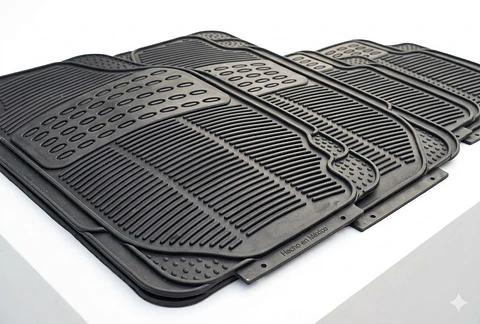 Piso De Goma Auto Universal Negro 4 Piezas Negro Piso De Goma Auto Universal Negro 4 Piezas Negro