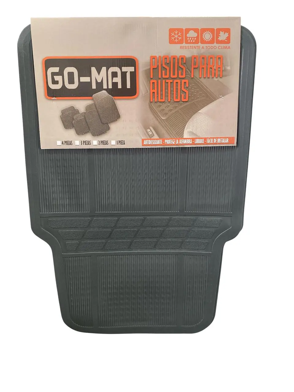 Piso De Goma Universal Para Auto - Juego De 4 Piezas Gris 2
