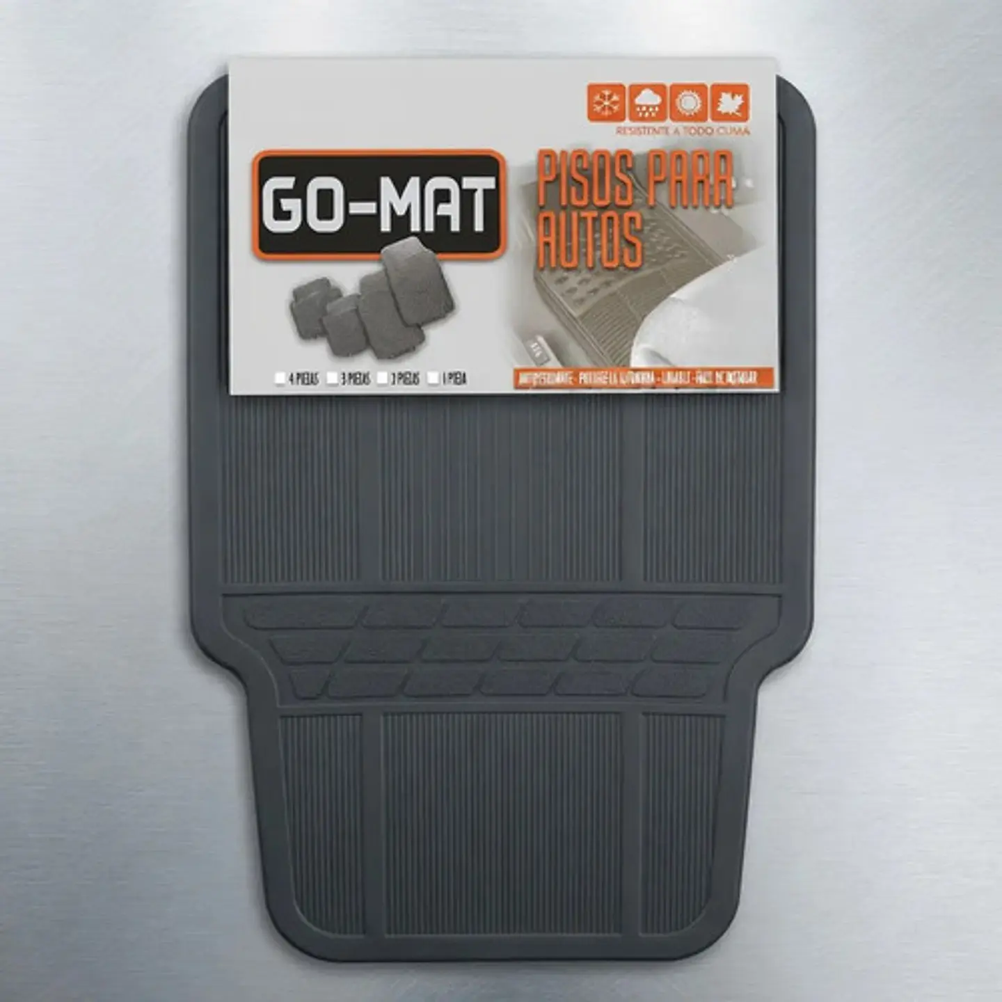 Piso De Goma Universal Para Auto - Juego De 4 Piezas Gris 1