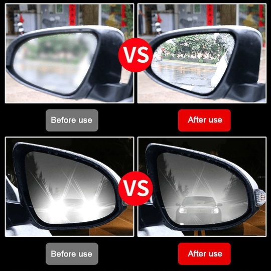 Par Laminas Protectoras Redonda Antiagua Antiempañante Para Espejo Retrovisor Lateral Univ Auto