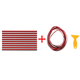 Pack Interior Auto Tuning Moldura Rejilla Aire (2M) + Cable Hilo Decorativo Tablero Puertas (5M)