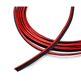 Cable Hilo Decorativo Tuning Sin Luz 5 Metros Interior Tablero Puerta Univ Auto Colores Metalizados - ROJO