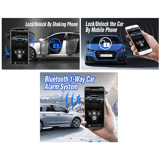 Kit Alarma Auto Con Botón Start Stop, Partida Remota, APP Bluetooth, Funcion PKE Y Corta Corriente