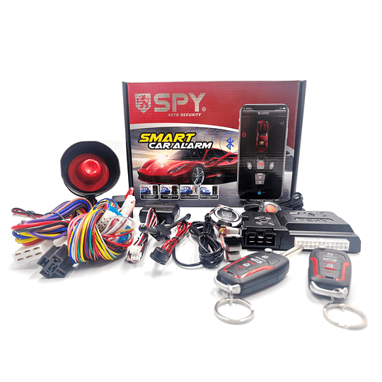 Kit Alarma Auto Con Botón Start Stop, Partida Remota, APP Bluetooth, Funcion PKE Y Corta Corriente