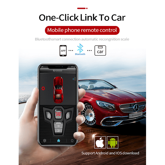 Alarma 2 Way Anti Robo C/Botón Start, Partida Remota, Bluetooth PKE, Control Beeper (Vibra y Suena)