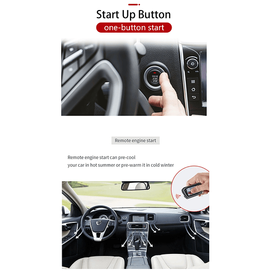 Alarma 2 Way Anti Robo C/Botón Start, Partida Remota, Bluetooth PKE, Control Beeper (Vibra y Suena)