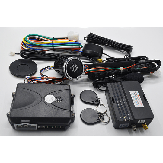 Alarma Inteligente Auto C/Botón Start Stop Bloqueo RFID Rastreo GPS 4g Aplicación Móvil Bluetooth