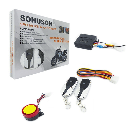 Sistema Seguridad Alarma Básica Económica Univ Moto 12V Con Encendido a Distancia Y Corta Corriente