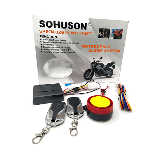 Sistema Seguridad Alarma Básica Económica Univ Moto 12V Con Encendido a Distancia Y Corta Corriente