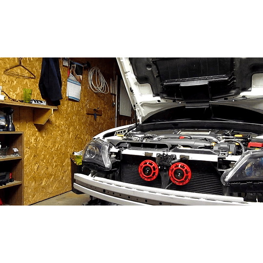 Par Claxon Bocina Pito Redonda Tipo Hella Negro Rojo Cromado Azul Tornasol Universal Auto Moto 12V