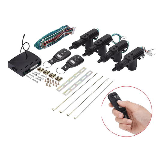 Kit X4 Cierre Centralizado 4 Puertas Con Control Remoto (Mando a Distancia) Universal Auto 12V