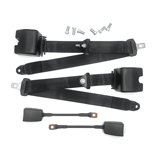 Par De Cinturones Seguridad Retráctil 3 Puntos Universal Auto Con Bloqueo de Retención o Emergencia