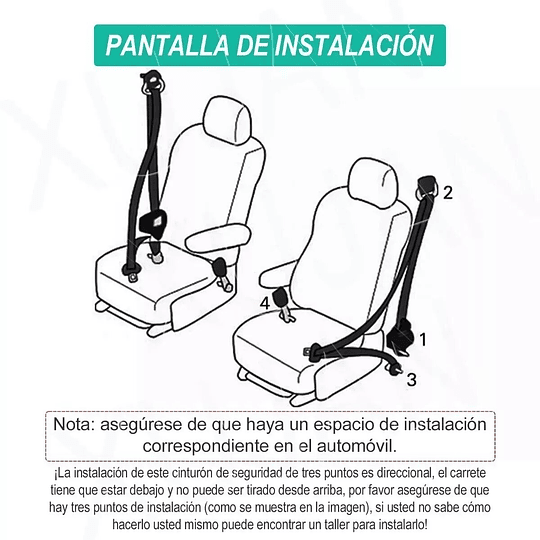 Cinturón De Seguridad Retráctil 3 Puntos Universal Auto Con Bloqueo de Retención o Emergencia