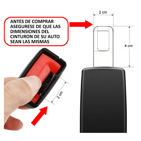 Accesorio Alargador Extensor Para Cinturón Seguridad Del Auto Para Personas Embarazadas o Con Sobrepeso