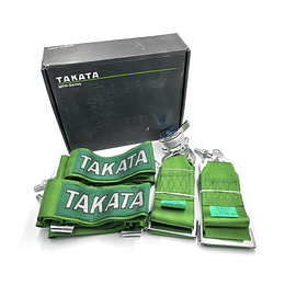 Cinturón Seguridad Deportivo 4 Puntas Para Auto Con Butaca de Carreras Competiciones Tuning Racing - VERDE