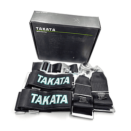 Cinturón Seguridad Deportivo 5 Puntos Para Auto Con Butaca de Carreras Competiciones Tuning Racing - NEGRO