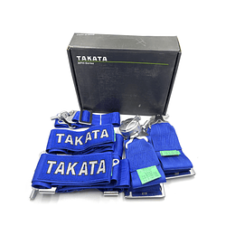 Cinturón Seguridad Deportivo 5 Puntos Para Auto Con Butaca de Carreras Competiciones Tuning Racing - AZUL