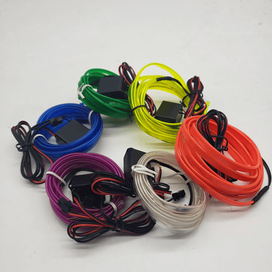 Cable Hilo Decorativo Flexible Luz Led Neón De 2 Metros Para Interior Tablero Y Puertas Univ Auto 12V