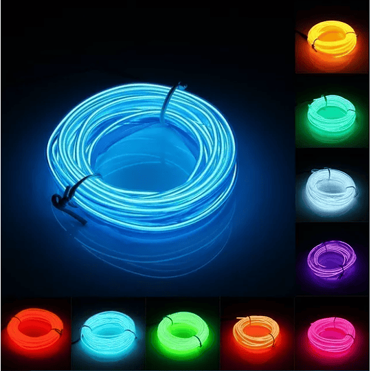 Cable Hilo Decorativo Flexible Luz Led Neón De 2 Metros Para Interior Tablero Y Puertas Univ Auto 12V