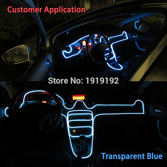 Cable Hilo Decorativo Flexible Luz Led Neón De 5 Metros Para Interior Tablero Y Puertas Univ Auto 12V