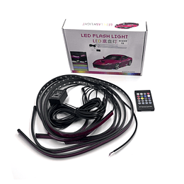 Kit X4 Luces LED RGB (120x90) Iluminación Tuning Nocturna Para Debajo Del Auto Chasis Control Remoto