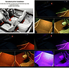 Set X4 Tiras De 12 Led RGB (22cm) Interior Piso Auto 12V Control Remoto Iluminación Nocturna Rítmica