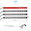 Set X4 Tiras De 12 Led RGB (22cm) Interior Piso Auto 12V Control Remoto Iluminación Nocturna Rítmica