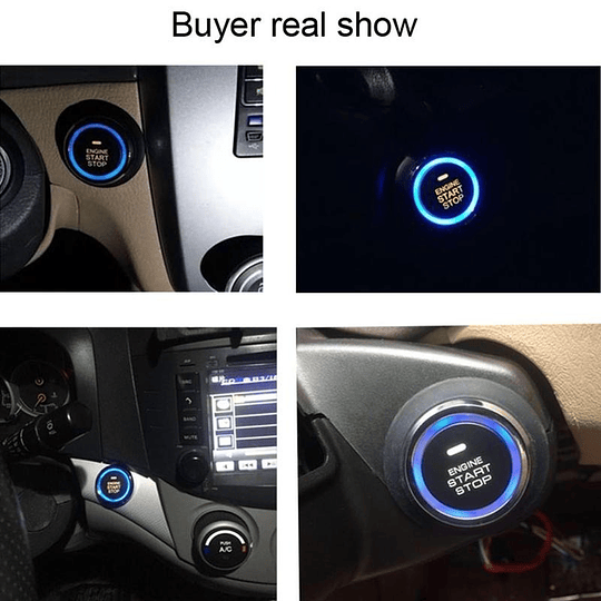 Botón Chapa Partida START STOP Encendido Apagado Sin Llave Univ Auto Con Bloqueo Sensor Chip RFID