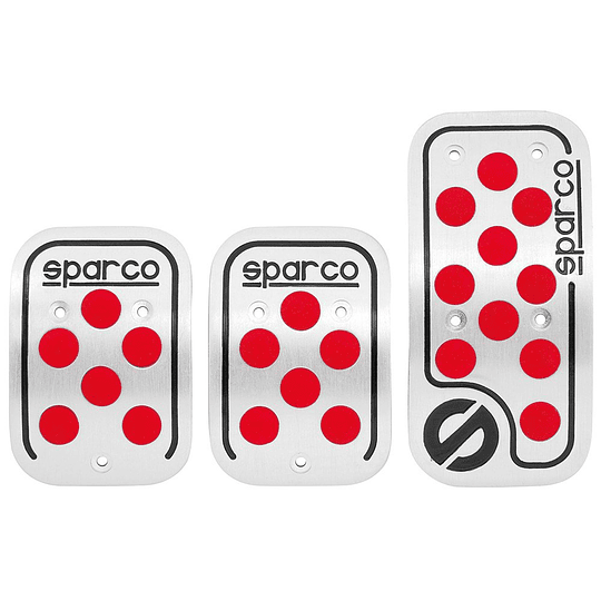 Set Pedales Aluminio Tuning Deportivo Sparco Modelo Settanta Universal Auto Transmisión Mecánica