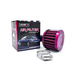 Mini Filtro Aire Colores Tuning Alto Flujo Respiradero Y/O Manguera Retorno Universal Auto Racing - ROJO