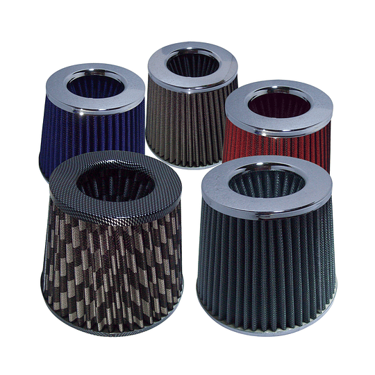 Filtro Aire Biconico Colores Tuning 3 Pulgadas Universal Auto Alto Flujo Racing (Mejora Sonido +HP)