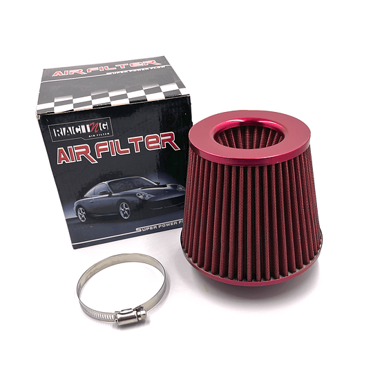 Filtro Aire Biconico Colores Tuning 3 Pulgadas Universal Auto Alto Flujo Racing (Mejora Sonido +HP)