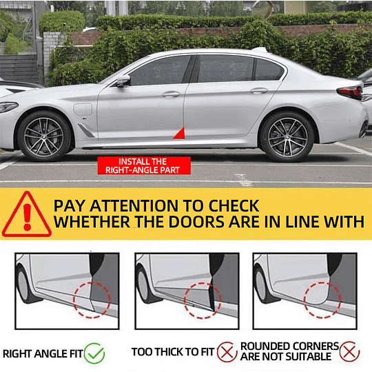 Set X2 Protectores Goma Tope De Borde Punta Esquina Puerta Anticolisión Golpe Rayones Univ Auto