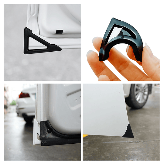 Set X2 Protectores Goma Tope De Borde Punta Esquina Puerta Anticolisión Golpe Rayones Univ Auto