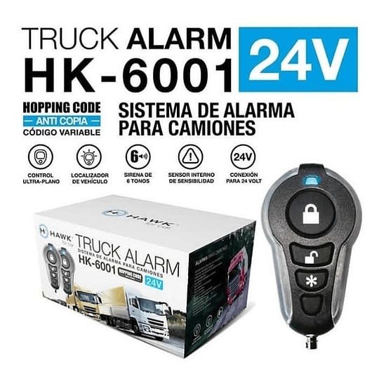 Kit Sistema Seguridad Alarma Para Camiones 24v Control Código Variable Y Corta Corriente Antiasalto