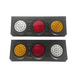 Señalizador Focos Tipo Rampla Luz Led Trasero Con Base Metálica Camiones Remolque Tráiler Univ 12V-24V